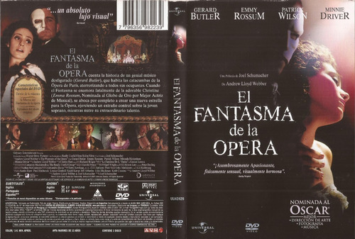 El Fantasma De La Opera Dvd Gerard Butler Emmy Rossum Minnie