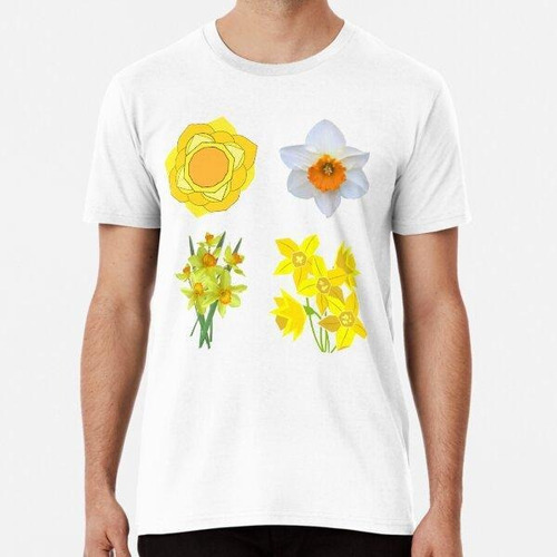 Remera Patrón De Flores De Primavera De Narcisos Algodon Pre