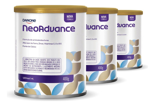 Danone Neo Advance 400g - Kit Com 3 Latas - Neoadvance