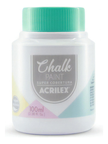 Tinta Chalk Acrilex 100ml - Super Cobertura - Artesanato Cor Branco Polar 417