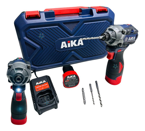 Parafusadeira De Impacto 1/4 Aika 16v Ad-w150b C/ 2 Baterias Cor Azul Frequência 60