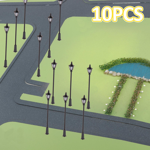 10 Piezas De Farola En Miniatura, Modelo De Lámpara De