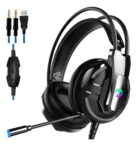 Auricular Gamer Headset Ps4 Pc Con Microfono Venetian A18 Color Negro Color de la luz RGB