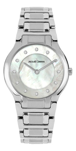 Reloj Pulsera Jacques Lemans 1-2167b Acero Ip Swarovski