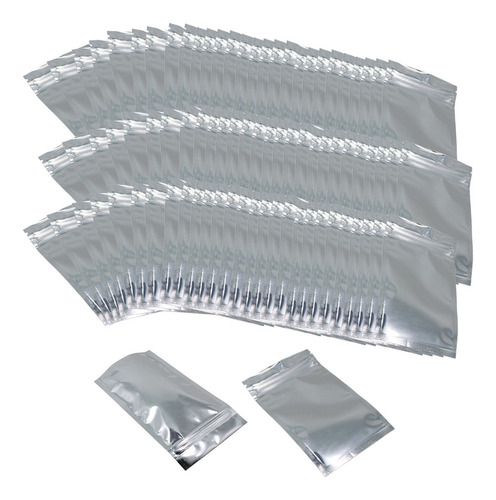 100x Zip Mylar Bag Paquete De Papel De Aluminio Los 6x10cm
