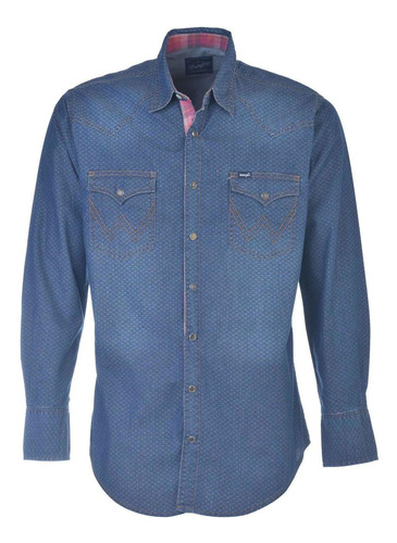 Camisa Vaquera Hombre Wrangler Manga Larga Ro40