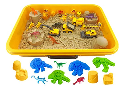 Invench Construction Dinosaur Play Sand Set - 38 Piezas Sens