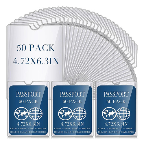 Soportes Pasaporte 4x6 Con Muesca Y Sobres Pvc Transparentes