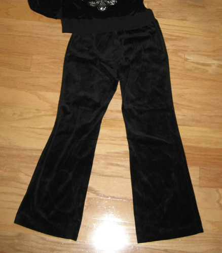 Pantalon Importado Buso Suelto Velour Negro Petit S Stock