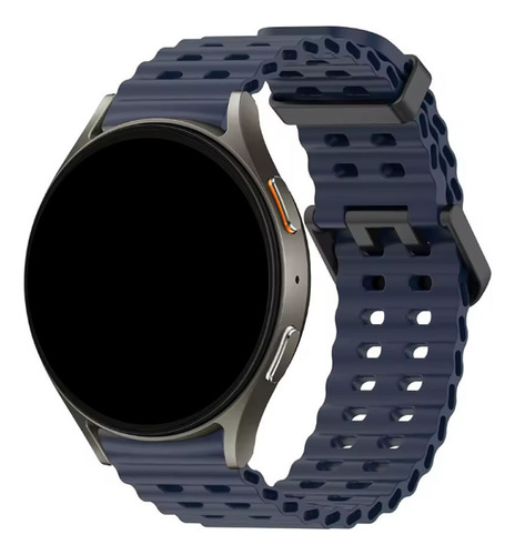 Pulseira Silicone Ondas Ltimports P/ Samsung Watch 7/6/5/4 Cor Lt-azul-marinho