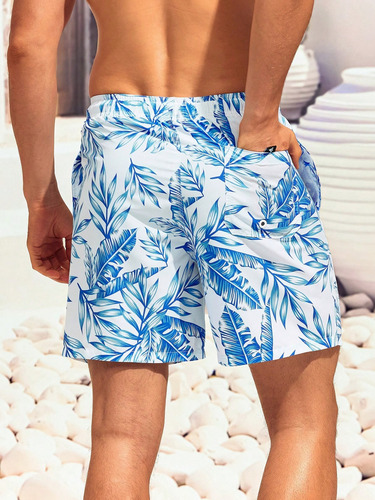 Traje De Baño Para Hombre Playa Short Bañadore Rapido Secado Azul Oscuro M