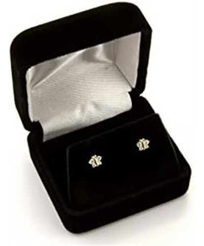 Aretes De Tuerca Con Bisel En Forma De Corazón De Oro De 14