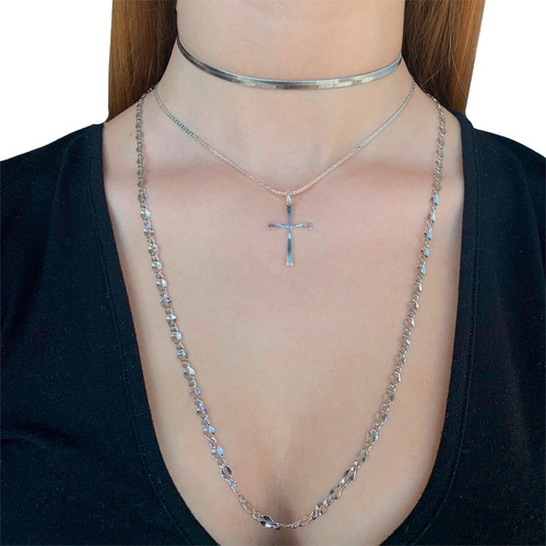 Pingente Joia Em Prata 925 Cruz Diamantada Cor Prateado