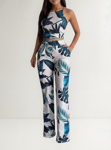 Conjunto De Pantalones Cortos De Verano Con Estampado Sin Ma