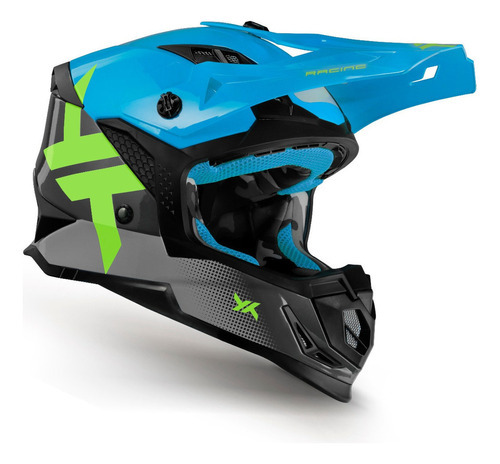 Capacete Moto Mattos Racing Atomic Icon @# Cor Azul fluor Tamanho do capacete 58