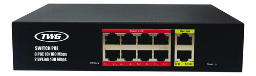 Switch 8 Portas Poe 10/100mbps + 02 Portas Uplink - Kit 2un