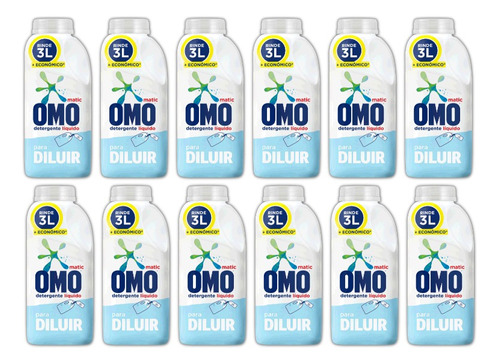 Omo Para Diluir Detergente 500 Ml Rinde 3 Litros Pack X12