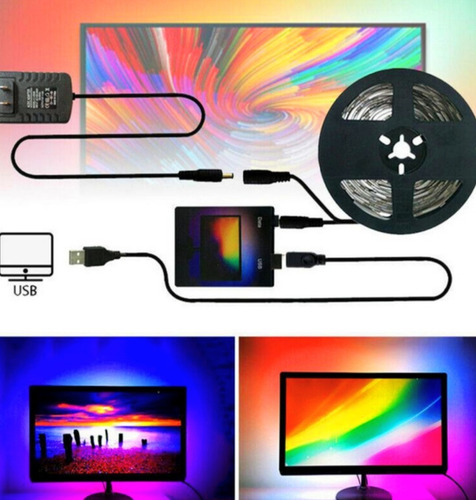 Imagen 2 de 5 de Cinta Luz Led Para Pc Usb Ambilight Kit 5050 Rgb Dream Color