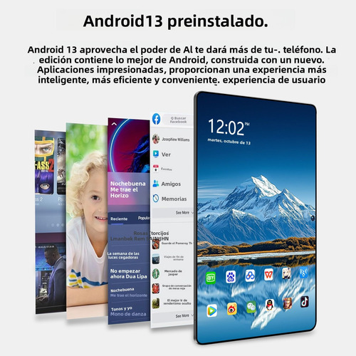 Tablet S12plus 16gb+128gb Android 13 Con Funda 5g Wifi 2sim