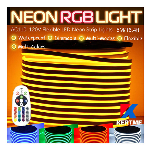 Tira Luz Neon Led Rgb Ac 5 Flexible Impermeable Multi