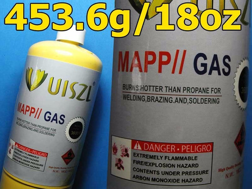 Gas Mapp Propano Butano Botella Grande 18onzas 453.6 Gramos