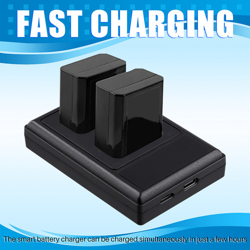 Cargador De Batería Dual Usb Lcd Para Cámara Np-fw50/bn1/bx1