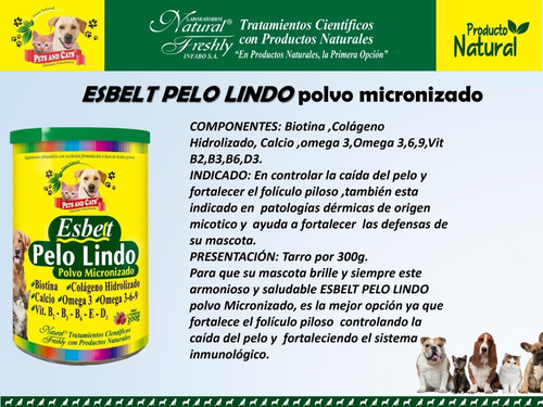Vitamina En Polvo Esbelt Pelo Lindo X 300g Perro Y Gato