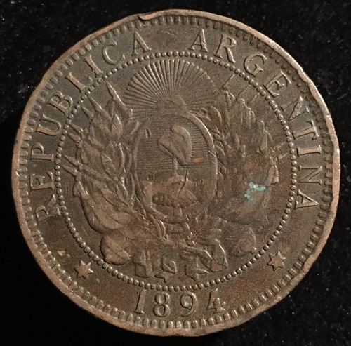 Argentina, 2 Centavos, 1894. #35. B+ / Mb-