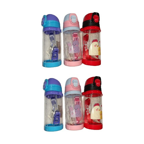 Pack 6 Botella De Agua 450 Ml Ninos Adultos