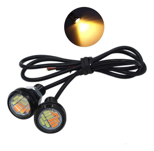 Luz De Ojo De Águila Bicolor Led - Luz Amarilla De Aluminio