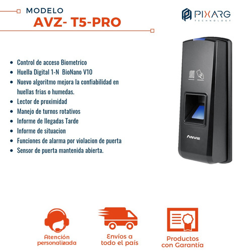 Imagen 2 de 7 de Control De Acceso Por Huella Anviz T5pro Rfid Biometrico