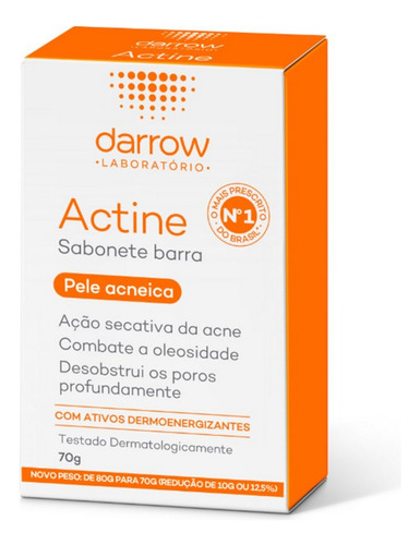 Actine Sabonete Em Barra Combate A Oleosidade 70g