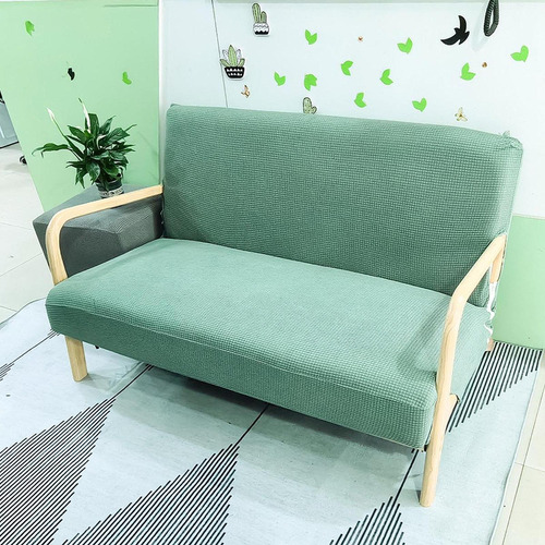 W Funda De Sofá Funda De Cojín Para Asiento 3 Plazas Verde