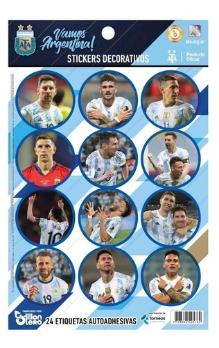 Stickers Seleccion Argentina Mundial Messi Afa X24u Cotillon
