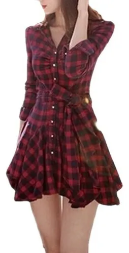 Vestido Cuadriculado Rojo MercadoLibre