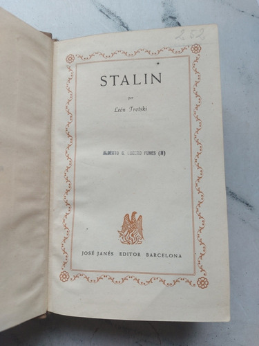 Antiguo Libro Stalin. León Trotski. Ian 091