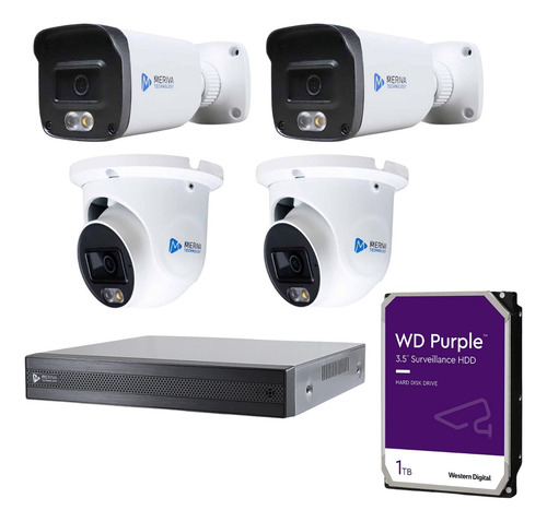 Kit Cctv 4 Camaras 5 Mp Audio Bala Domo Dvr 4 Canales 1tb Dd