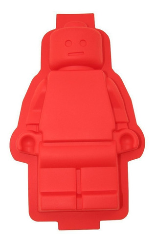 Molde De Silicon En Forma De Muñeco Gigante, Robot Color Rojo