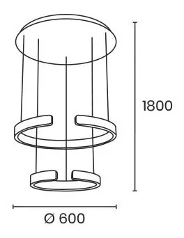 Colgante Led Herradura Dorada 80w Calida Ø60cm Toluca Db C2