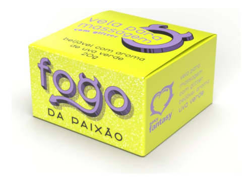 Vela Fogo Da Paixão Com Glitter E Beijável Sexy Fantasy Cor Verde-claro Fragrância Uva Verde