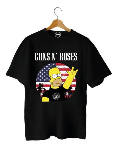 Polera Homero Simpson Guns N Roses Rock Adulto Y Niño