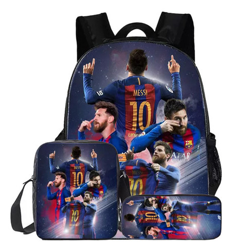 Juego De 3 Piezas De Mochila Football Star Messi Celebration