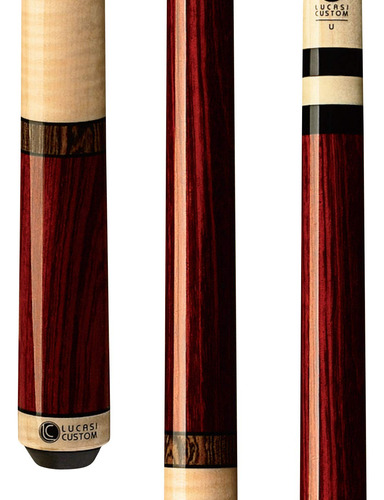 Lucasi Custom Rengas And Curly Maple Pool Cue Con Anillos B.