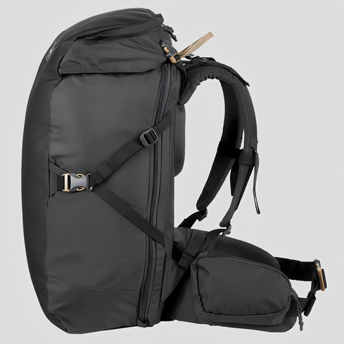 Mochila passeio Forclaz Travel100 cor preto design lisa 40L