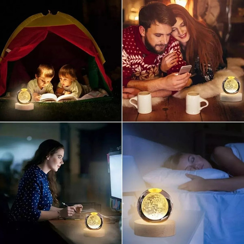 Luz Nocturna Led Luz Nocturna De Cristal Lunar 3d