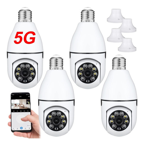 Kingdder Bombilla De Seguridad 1080p, Cmara De Seguridad 5g 