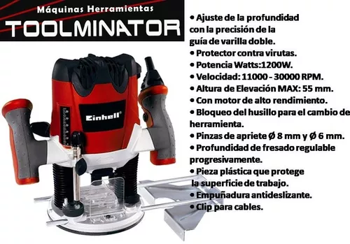 Router Fresadora Einhell Te-ro 55 Kit / 1200w / Tupi 55mm