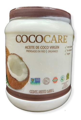 Aceite De Coco Virgen 1.66l Orgánico Cococare