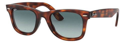 Anteojos de sol Ray-Ban Wayfarer Ease Standard con marco de injected color gloss tortoise, lente blue de cristal degradada, varilla gloss tortoise de injected - RB4340