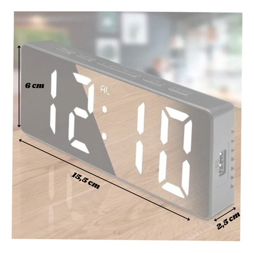Relógio Digital De Mesa E Parede Led Com Data E Alarme